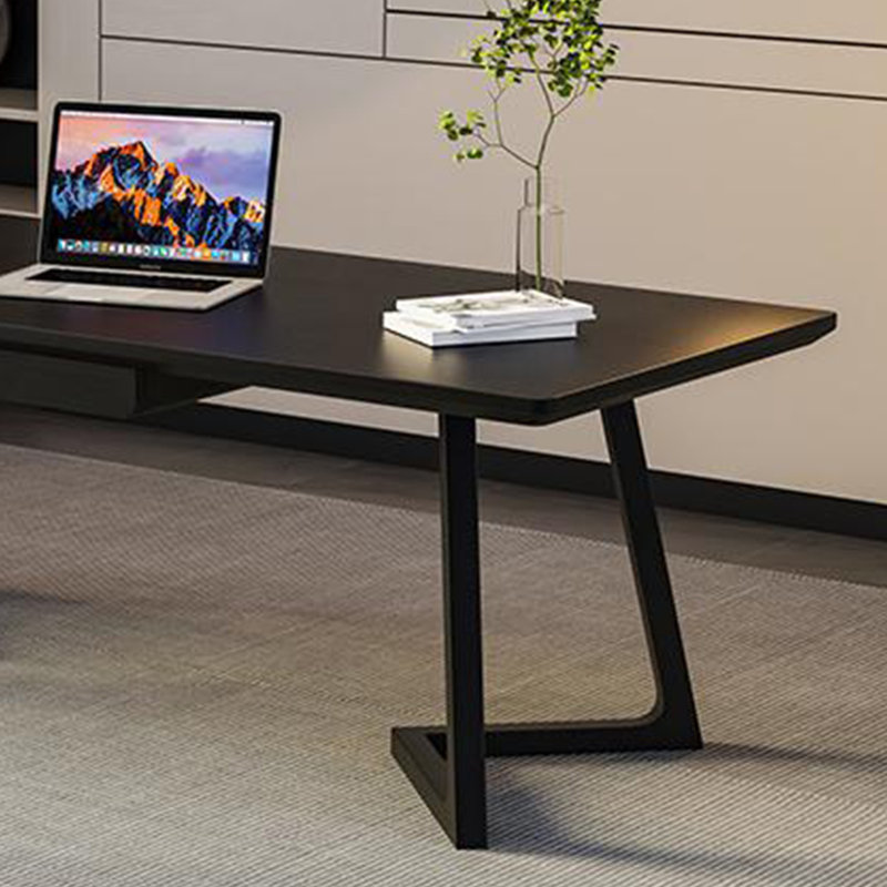 Black rectangular desk, 28.74" H x 86.61" W x 31.49" D