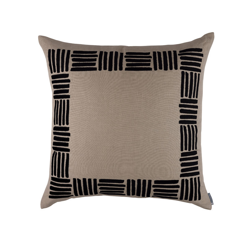 Euro Pillow Cover & Insert, Dark Sand/Black