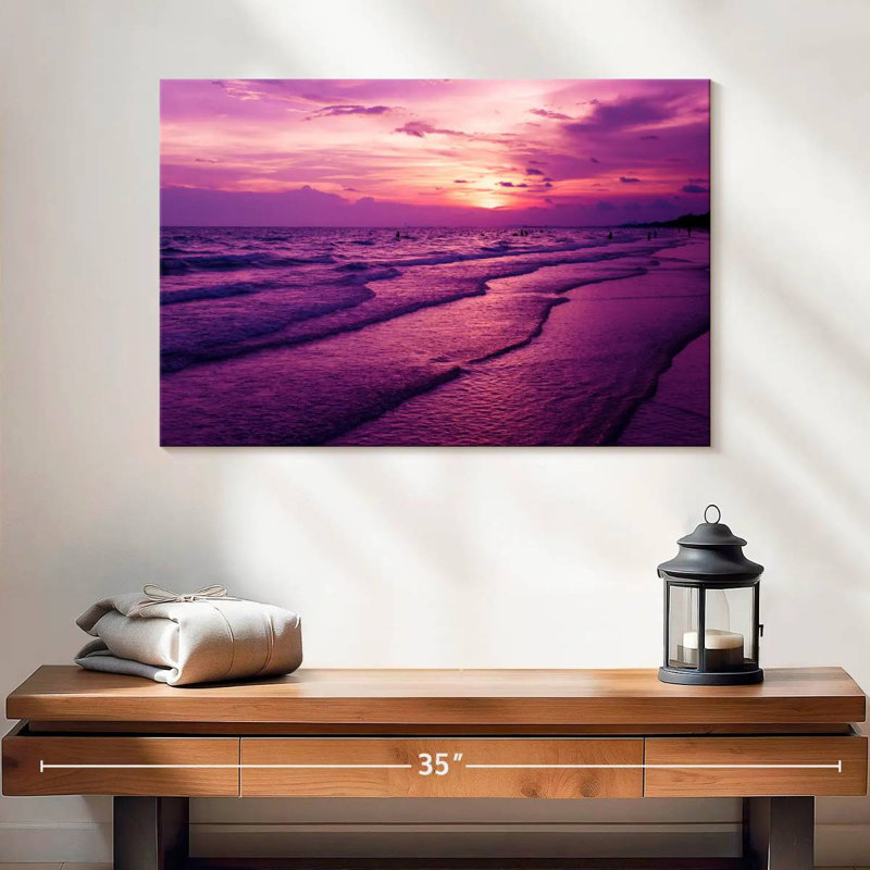 Mauve coucher de soleil mauve, H 16 po x l 24 po
