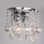 2-Light Dimmable Crystal Chrome Flush Mount Wall Light