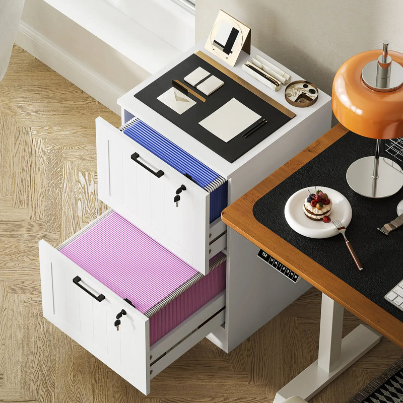 40cm Wide 2 -Drawer File Cabinet, White