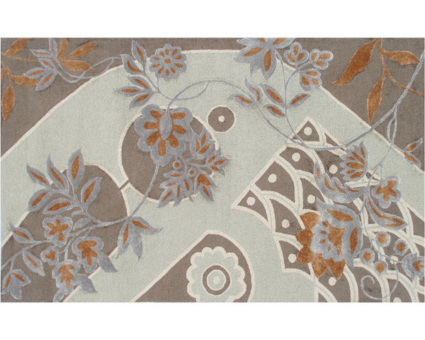 Tapis gris anthracite/beige fait main