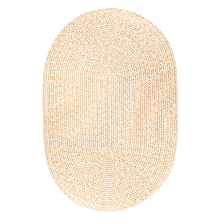 Tapis jaune en laine tressé à la main Smyth