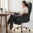 Faux Leather Executive Computer Chair Ergonomic Office Chair with footrest and Double-THick Padding Armrest-881434016