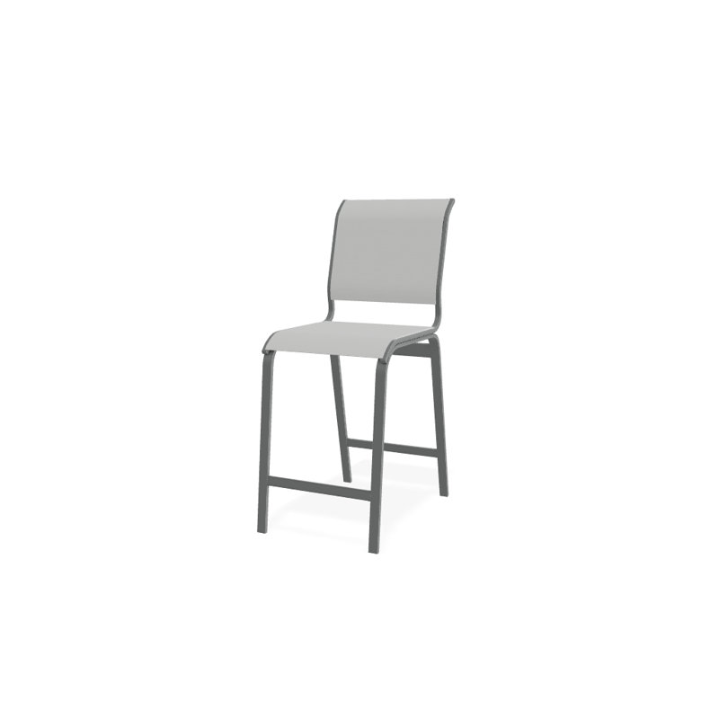 Tabouret de bar 26 po Holna, Blanc 6D Sunbrella®, Graphite texturé