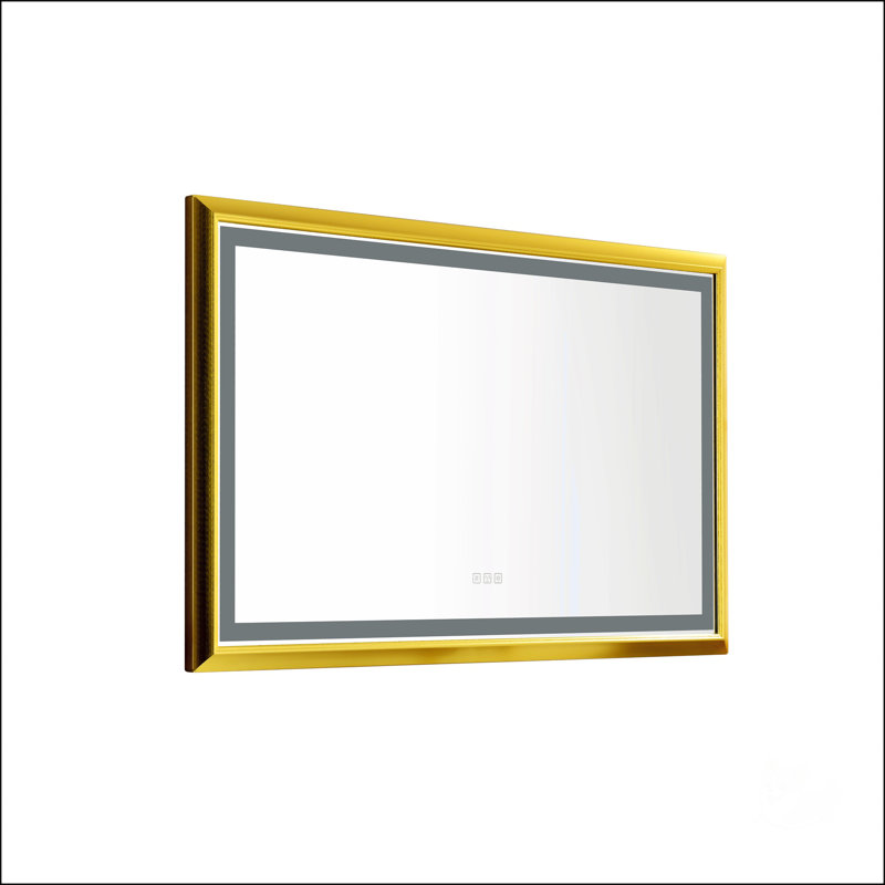 Miroir de salle de bain à DEL avec structure en aluminium
