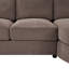Canapé modulaire en chenille en L 84,6 po avec méridienne incurvée, ports USB et poches de rangement Leif