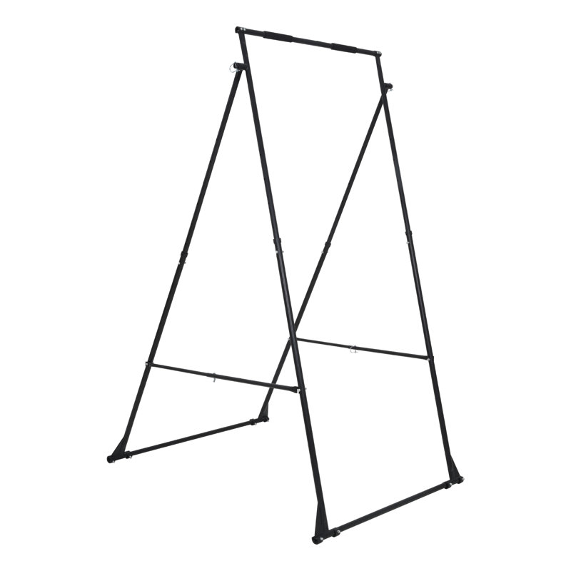 Cadre de support de yoga, support de balançoire avec charge maximale de 440,9 lb, plate-forme aérienne à structure triangulaire, supports en soie aérienne avec mousse EVA et hamac de yoga de 6,6 verges, réglage horizontal à 4 niveaux et réglage ver