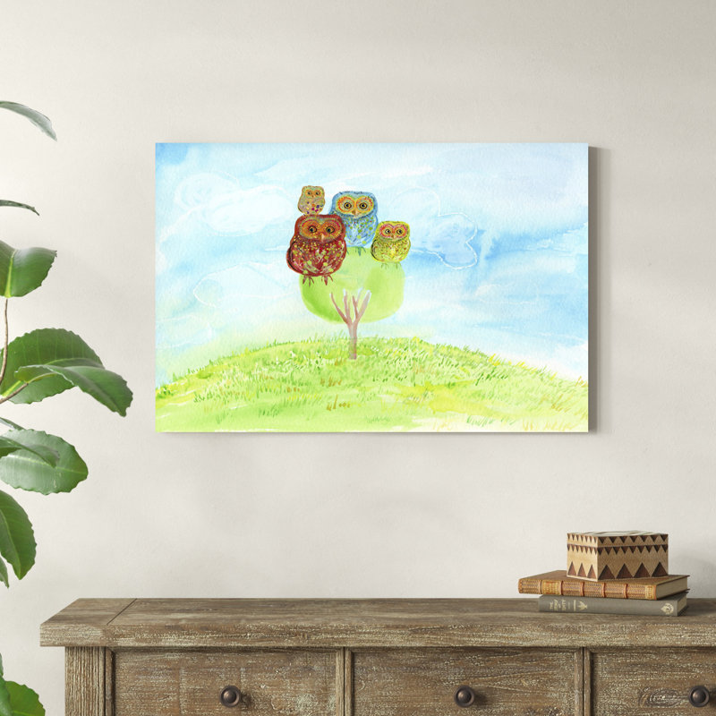 Famille de hiboux, H 24 po x l 36 po x P 1,25 po