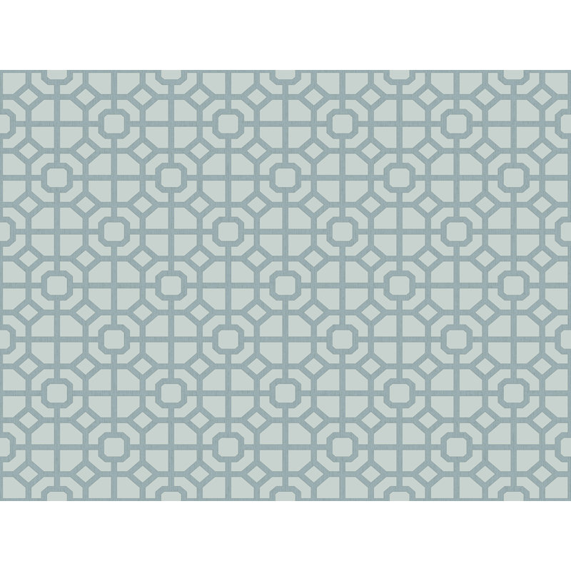 Laughlin Geometric Lattice 10.05M X 53Cm Matte Wallpaper Roll, Blue