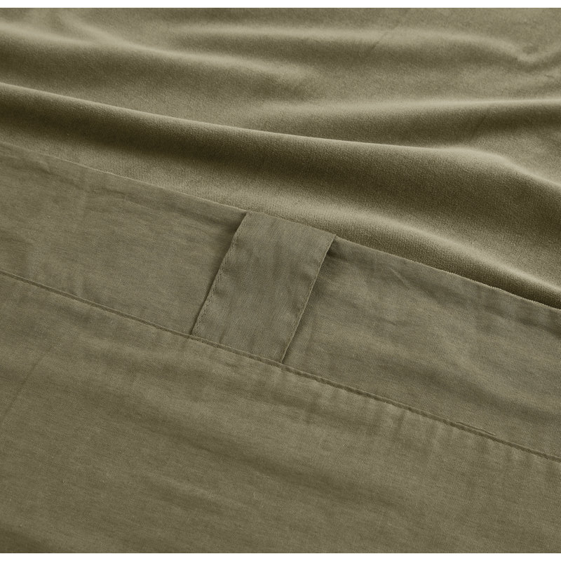  Matte Cotton Velvet Window Drape Set, Green, 50" W x 63" L