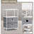Haldun Sorbus 2 Drawers and Shelves Nightstand with Steel Frame, Wood Top & Fabric Bins, White-233620949