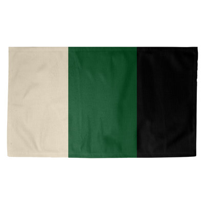 Tapis crème/vert/noir rayé