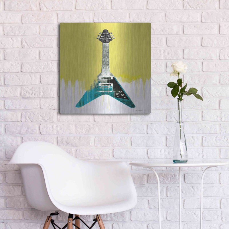  «Garage Band III Paint» par Mike Schick, art mural en métal, 24 po x 24 po, H 24 po x l 24 po