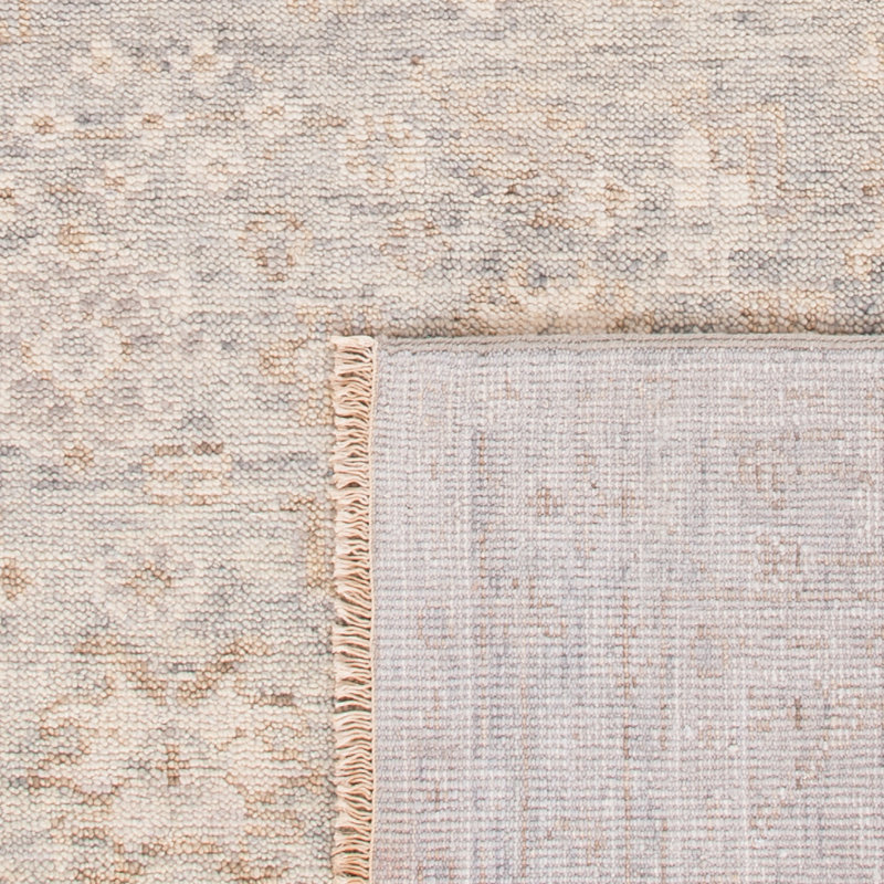 Gray Hand-Knotted Wool 6' x 9' Oriental Rug