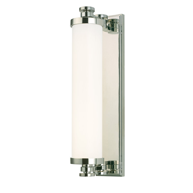 Barre d'éclairage de salle de bain 1 lumière Sheridan, Nickel poli,  15.5'' H X 3.25'' W X 6'' D