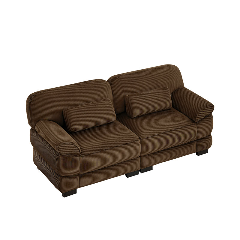 Causeuse en nuage Cloud Couch, Velours côtelé brun