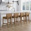 Tabouret de comptoir rembourré Exposed avec pieds en bois massif, ensemble de 4-1593326194-1593326195-1593326197
