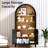 Modern Arched Bookcase Cabinet With Adjustable Shelves And Hidden Storage, Freestanding Display Cabinet With Doors For Living Room, Kitchen Or Home Office