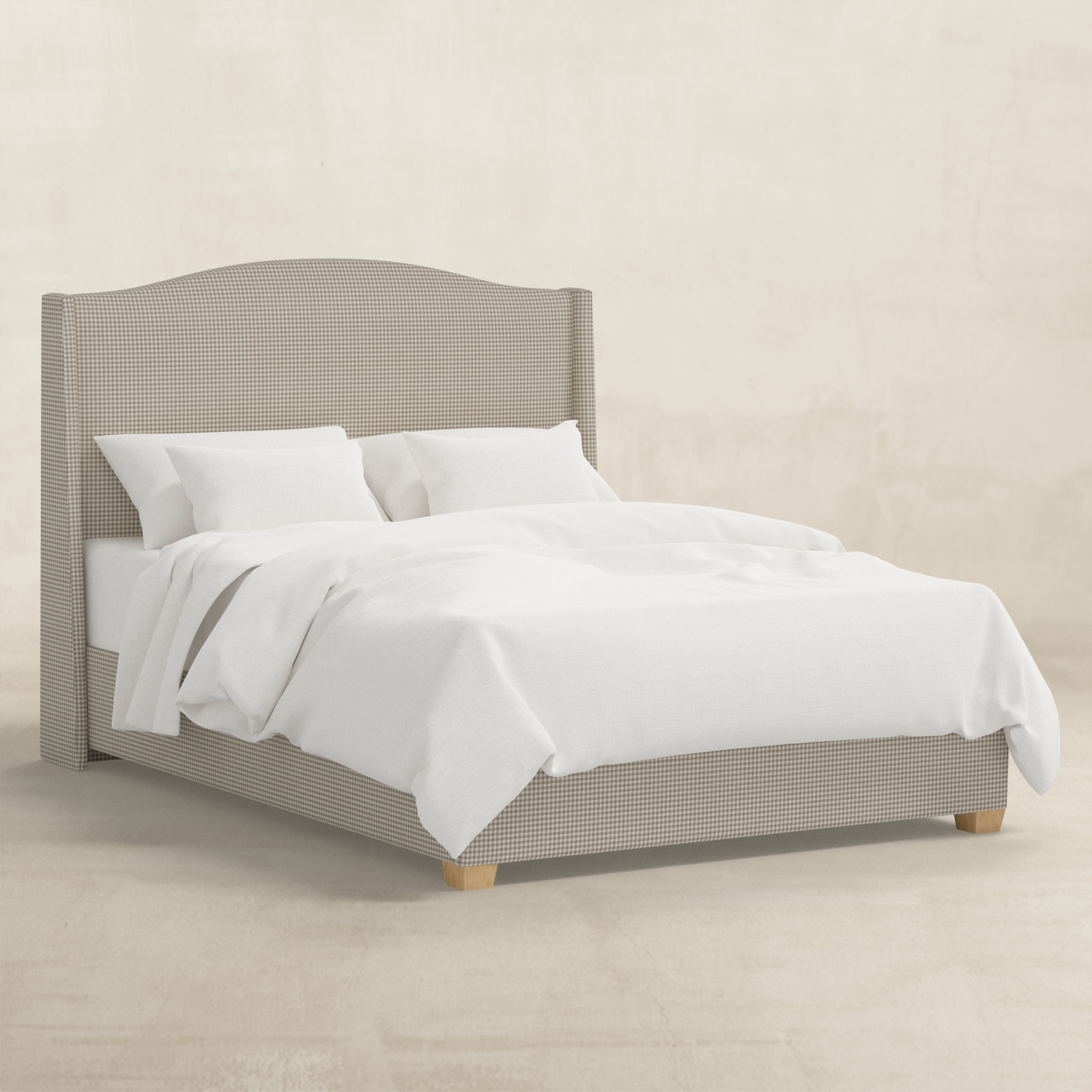 Upholstered Wingback Bed, Mauve, Queen