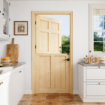 Dutch Door, 36*80 4 Lite Solid Core Split Single Door Slab With Lock and latch