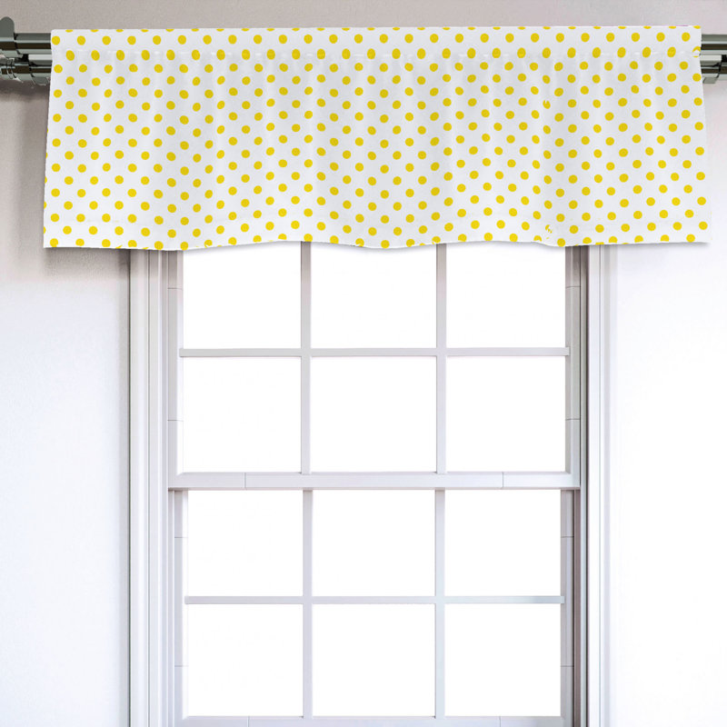 Sateen Polka Dots Ruffled Window Valance