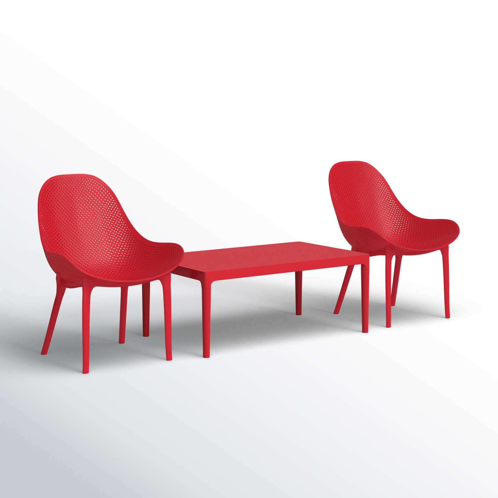 Farrah 2 - Person Patio Conversation Set, Red
