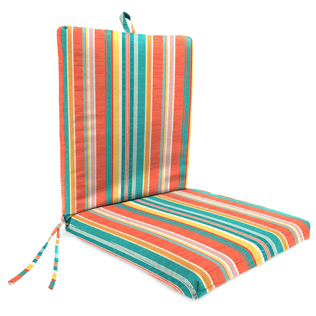 21" x 44" Outdoor Chair Cushion with Ties and Loop Red Barrel Studio® 