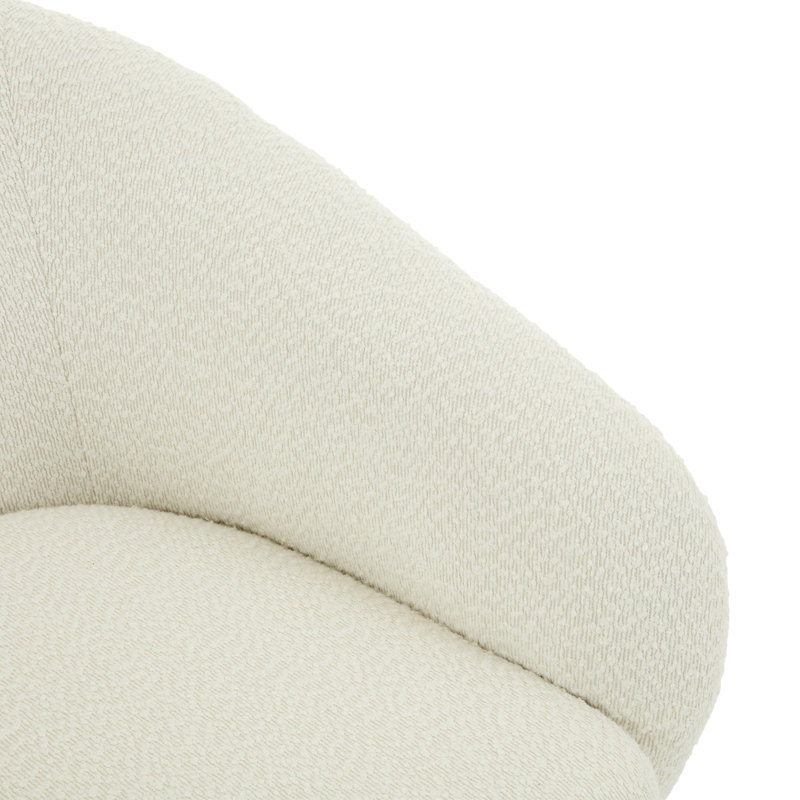Fauteuil d'appoint Kiko, Crème blanc bouclé