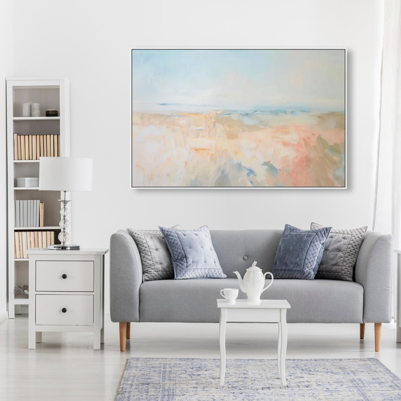 Tidal Borderland II Canvas Abstract Print by Oliver Gal, Black Frame, 15 x 10, 37"H x 55"W, White Frame
