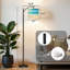 Lampe sur pied à arc avec abat-jour ajustable Scène de plage montrant le ciel de sable de mer Lampe sur pied 3 températures de couleur à intensité variable avec interrupteur au pied pour la chambre à coucher