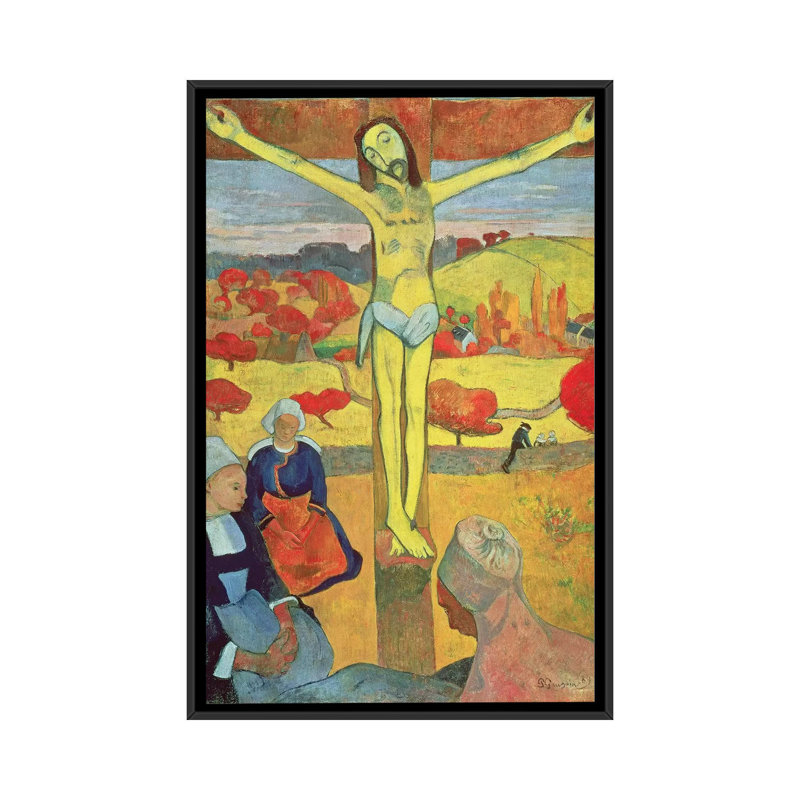 « yellow christ, 1889 », reproduction sur toile, H 26 po x l 18 po x P 1,5 po, Toile avec cadre noir