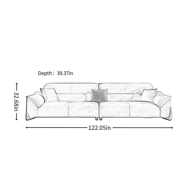 Modern Minimal Straight Sofa