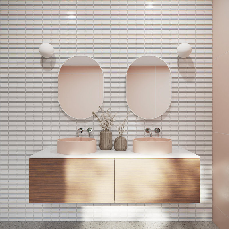 Modern & Contemporary Accent Bathroom / Vanity Dresser Mirror, 28" x 20", White
