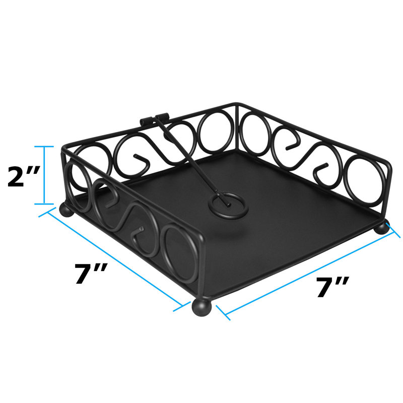 Porte-serviettes plat Red Barrel Studio® Scroll Collection, Noir
