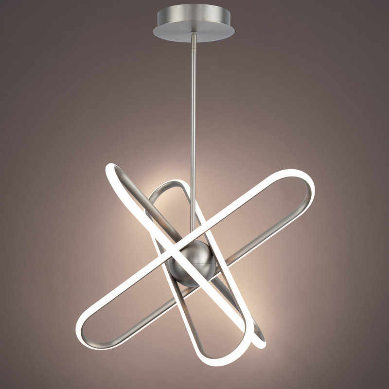 Valerius 3 - Light LED Chandelier, Brushed Nickel