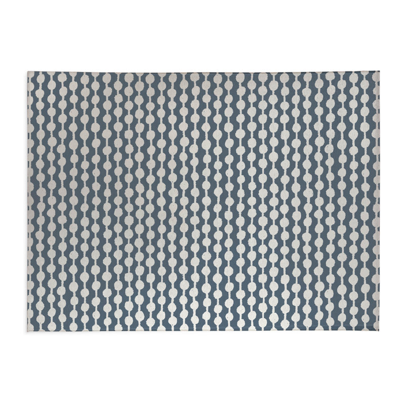 Tapis de bureau léger à pois, L 5 pi x L 3 pi, Bleu
