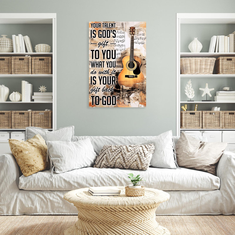 «Your Talent Is Gods Gift», impression sur toile, H 36 po x l 24 po x P 1,25 po