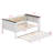 Space-Saving Wood Daybed With Storage Shelves, Comfortable Upholstered Backrest, USB Port & Roll-Out Trundle Bed-2067698624