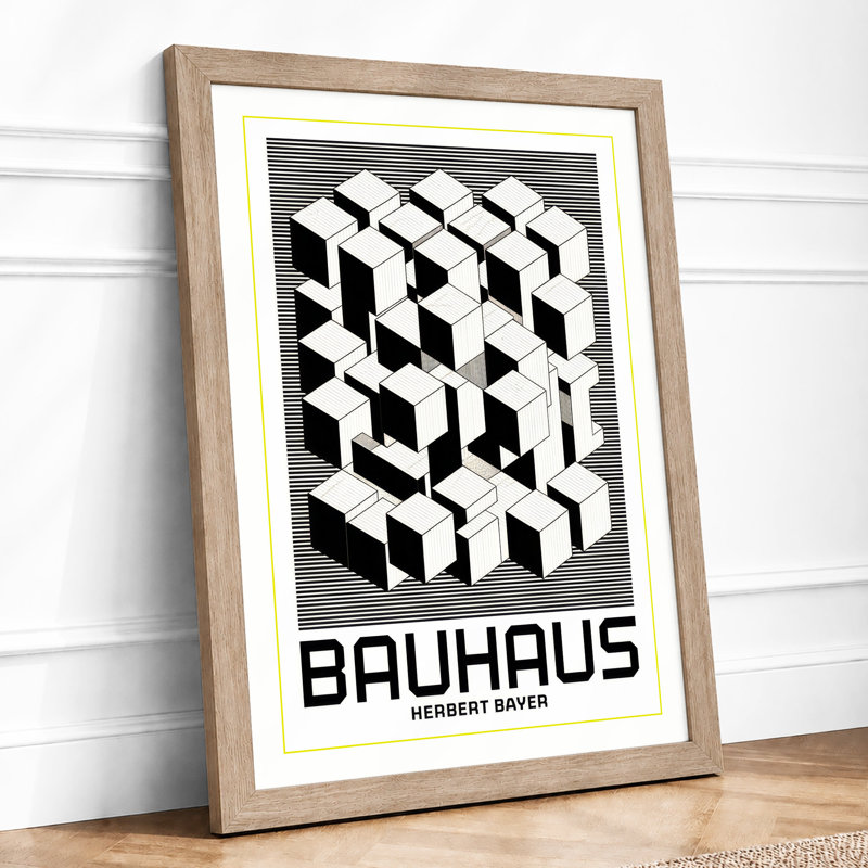 Abstraction Geometric - Framed Print, A2 - 59.4 x 42.0 cm, Oak