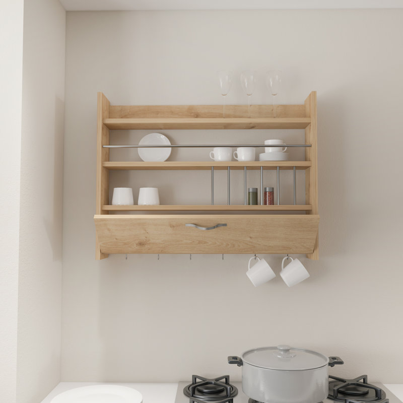 Degraff Cabinet Shelving Rack, Oak