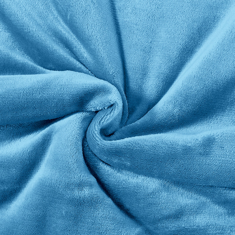 Hanae Sherpa Fleece Thick Blanket Bed Throws, Sky Blue
