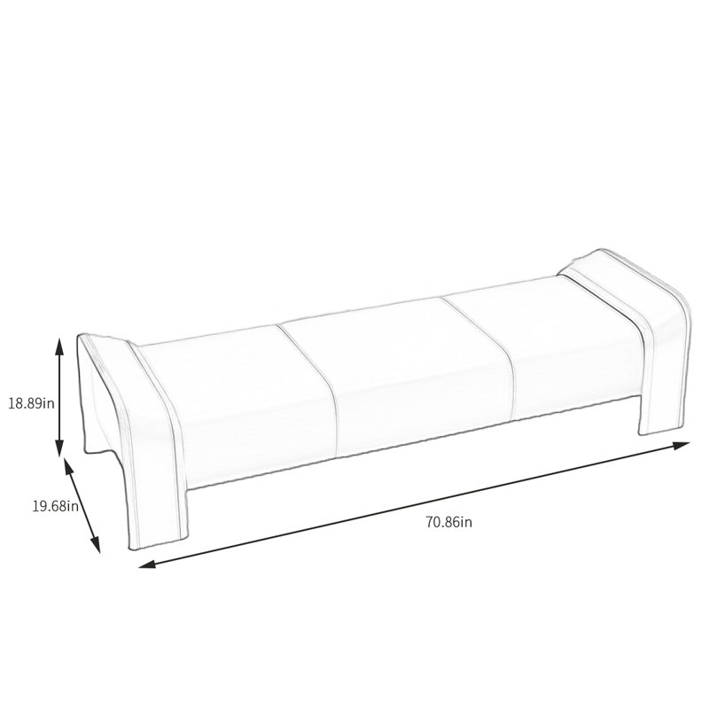 Banc rembourré en cuir Rupinder, Café