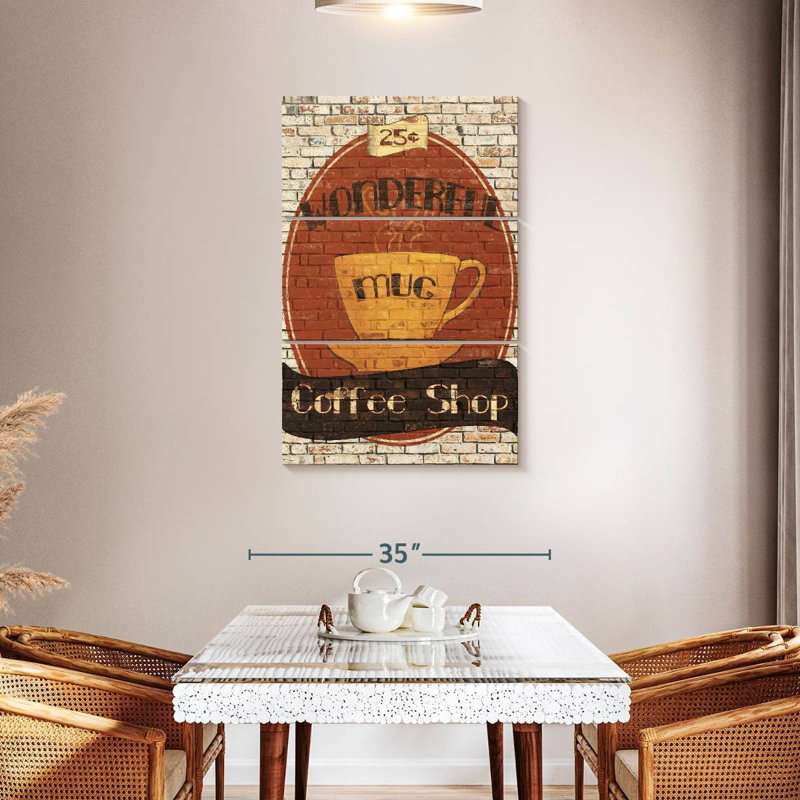 Plaque murale Kema Wonderful Coffee Shop, H 45 po x l 28 po