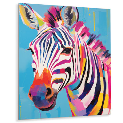 Impression sur toile zébrée colorée, rayures expressionnistes II - animaux