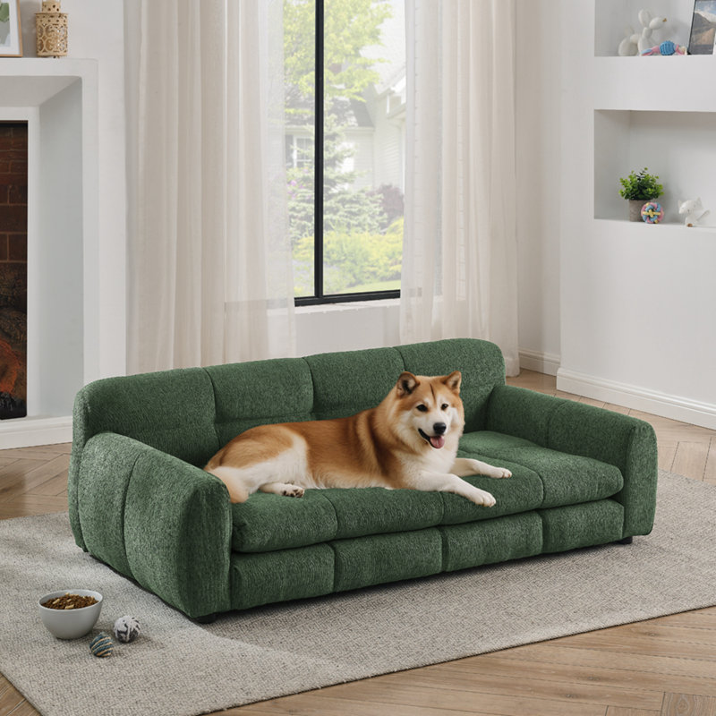 Lit pour animaux avec coussin moelleux, Vert
