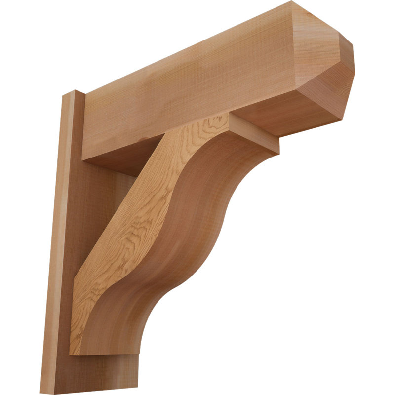 Persienne en bois rustique Funston Craftsman, P 22 po x H 22 po, Cèdre rouge occidental l 7 1/2 po (lisse)