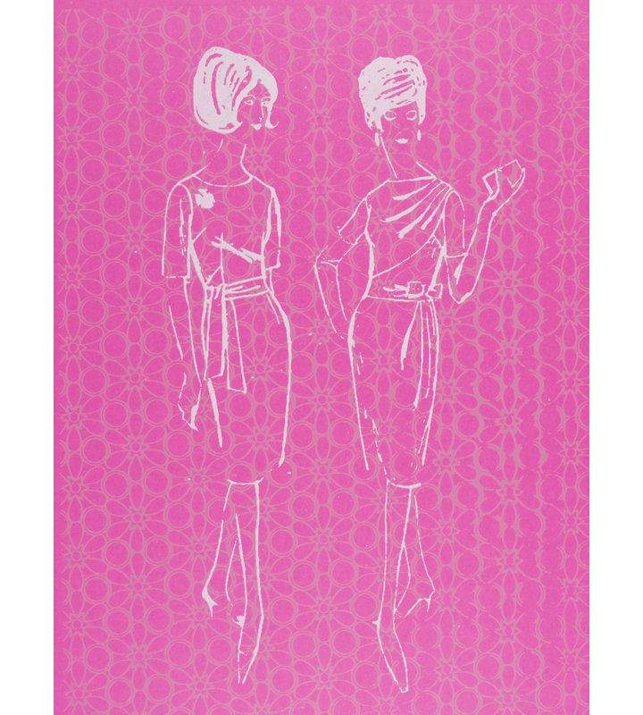 Mesdames sur rose par Jphono 1 - Impression, H 31,25 po x l 25,25 po, Papier avec cadre noir, H 25 po x l 19 po