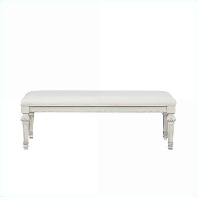 Traditional Accent Bench, Cream Diamond Tufting Brushed Silver Knobs, 54”W for Bedroom/Entryway | Cream Fabric | Cream