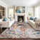 Beverly Oriental Orange/Blue/Cream Area Rug
